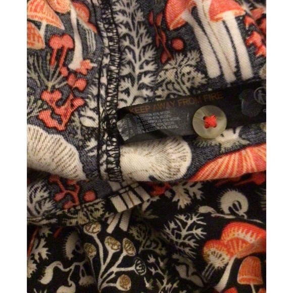 REL FUM WOW EXCLUSIVELY BY ANTHROPOLOGIE PAJAMA SET WITH MUSHROOM PRINT L # COZY - Picture 10 of 10